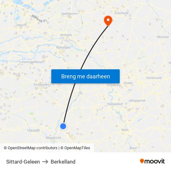 Sittard-Geleen to Berkelland map