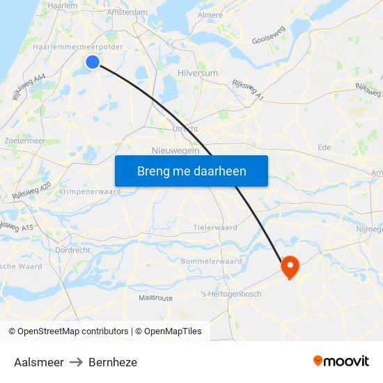 Aalsmeer to Bernheze map