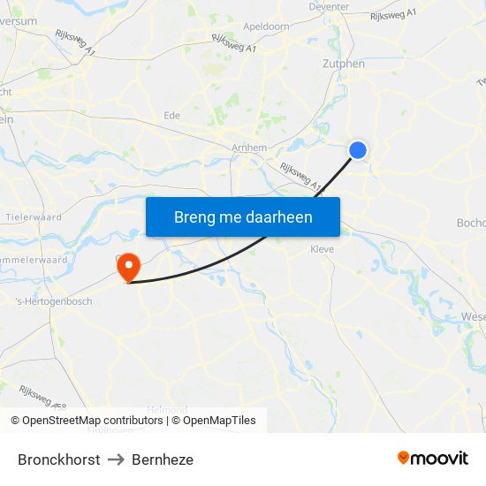 Bronckhorst to Bernheze map