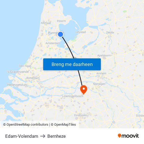 Edam-Volendam to Bernheze map