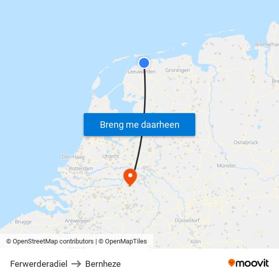 Ferwerderadiel to Bernheze map