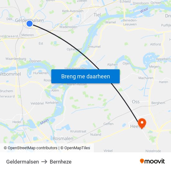 Geldermalsen to Bernheze map