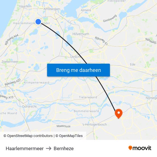 Haarlemmermeer to Bernheze map