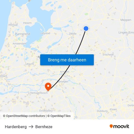 Hardenberg to Bernheze map