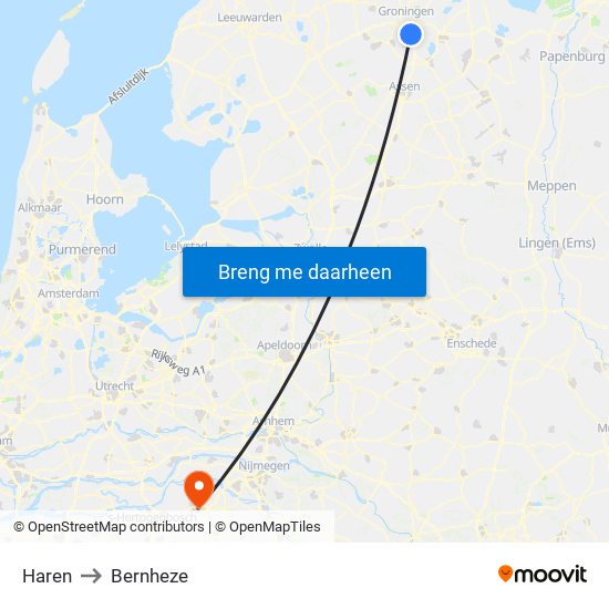 Haren to Bernheze map