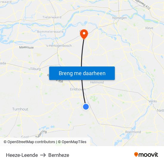 Heeze-Leende to Bernheze map