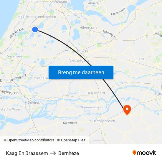 Kaag En Braassem to Bernheze map