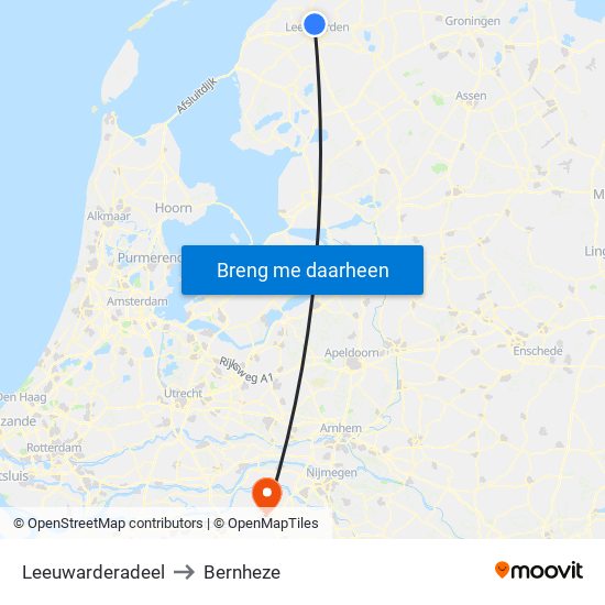 Leeuwarderadeel to Bernheze map