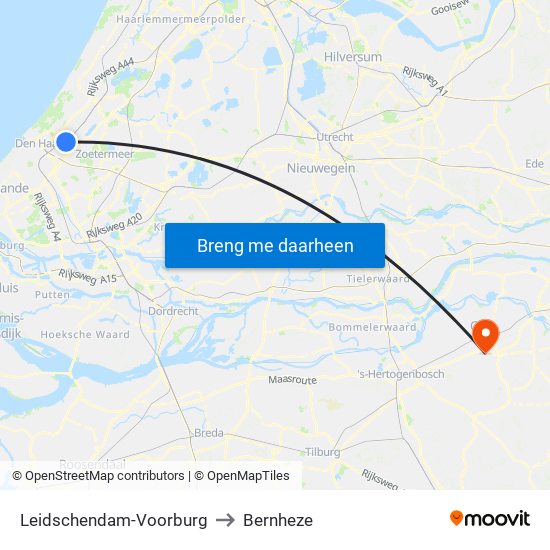 Leidschendam-Voorburg to Bernheze map