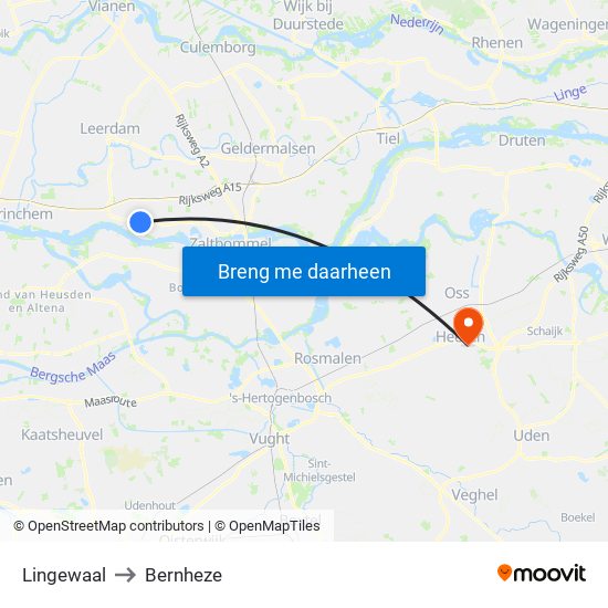 Lingewaal to Bernheze map