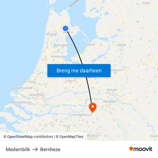 Medemblik to Bernheze map