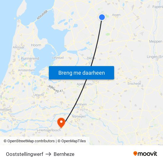 Ooststellingwerf to Bernheze map