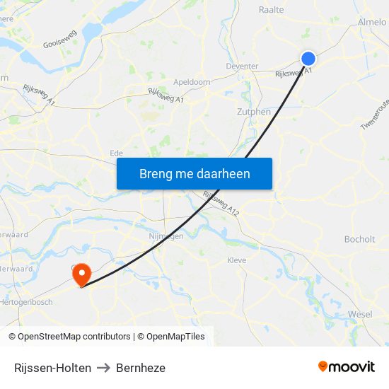 Rijssen-Holten to Bernheze map