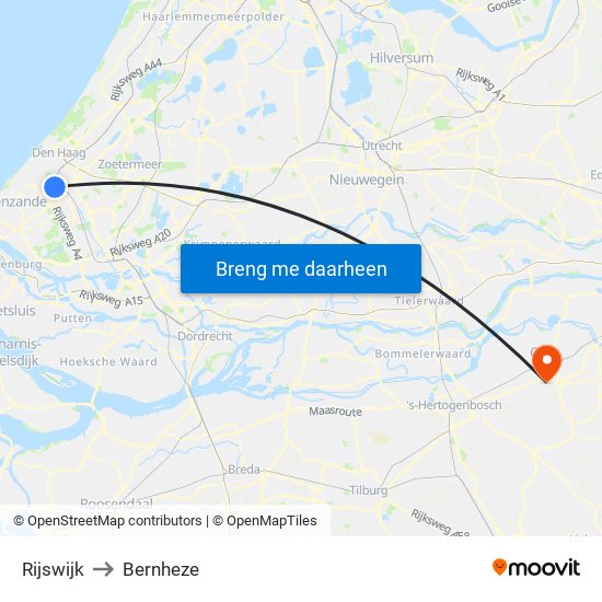 Rijswijk to Bernheze map