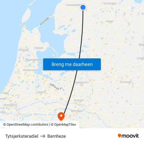 Tytsjerksteradiel to Bernheze map