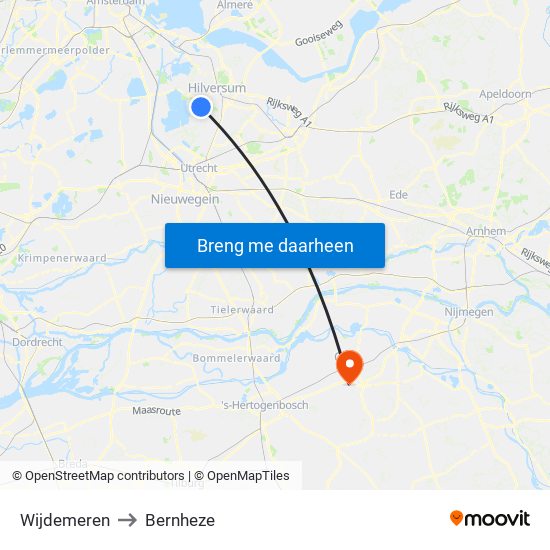Wijdemeren to Bernheze map