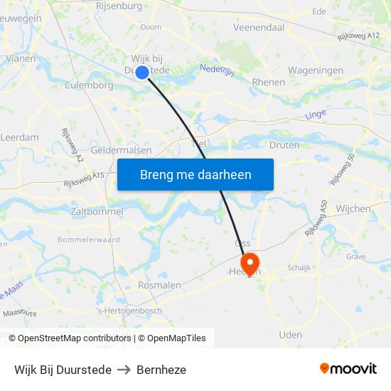 Wijk Bij Duurstede to Bernheze map