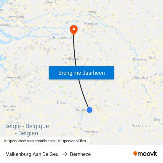 Valkenburg Aan De Geul to Bernheze map