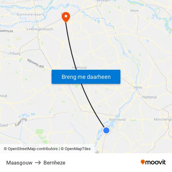 Maasgouw to Bernheze map