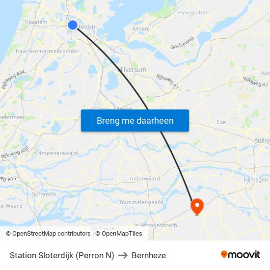 Station Sloterdijk (Perron N) to Bernheze map