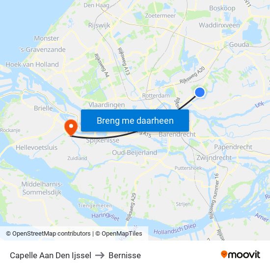 Capelle Aan Den Ijssel to Bernisse map