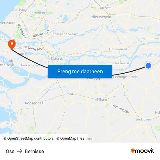 Oss to Bernisse map