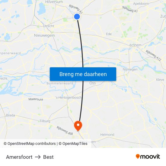 Amersfoort to Best map