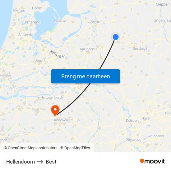 Hellendoorn to Best map