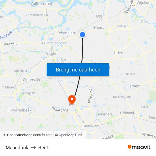 Maasdonk to Maasdonk map