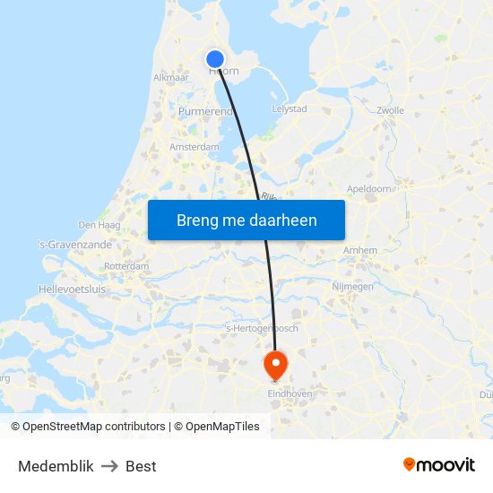 Medemblik to Best map