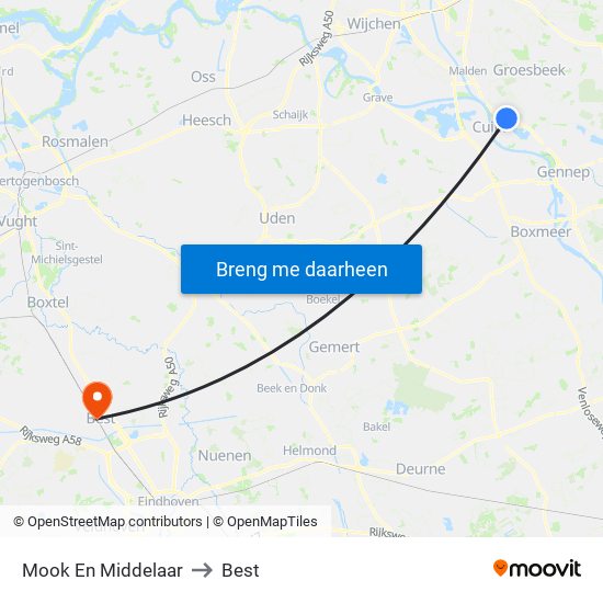 Mook En Middelaar to Best map