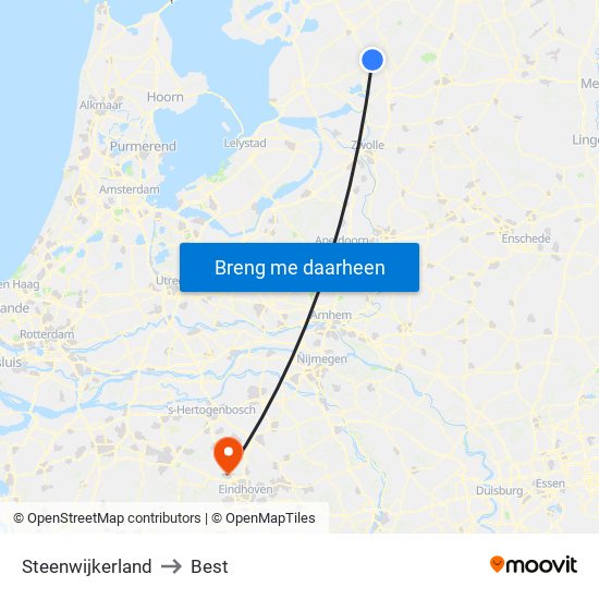 Steenwijkerland to Best map