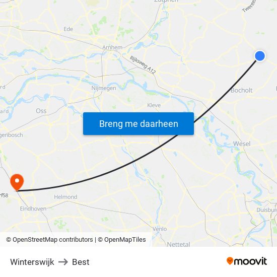 Winterswijk to Best map