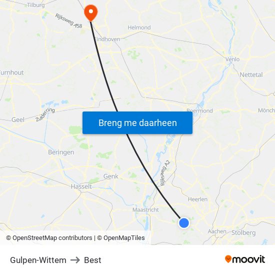 Gulpen-Wittem to Best map