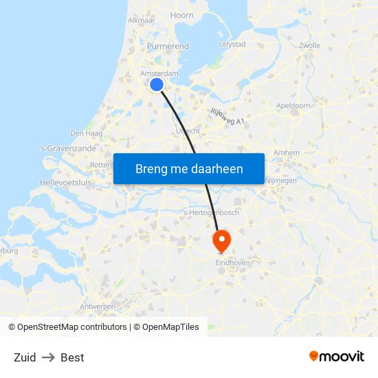 Zuid to Best map