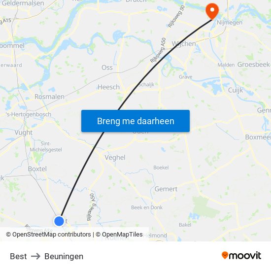 Best to Beuningen map