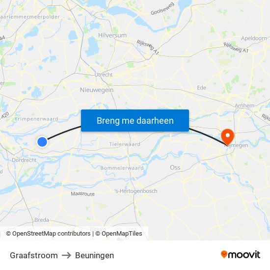 Graafstroom to Beuningen map