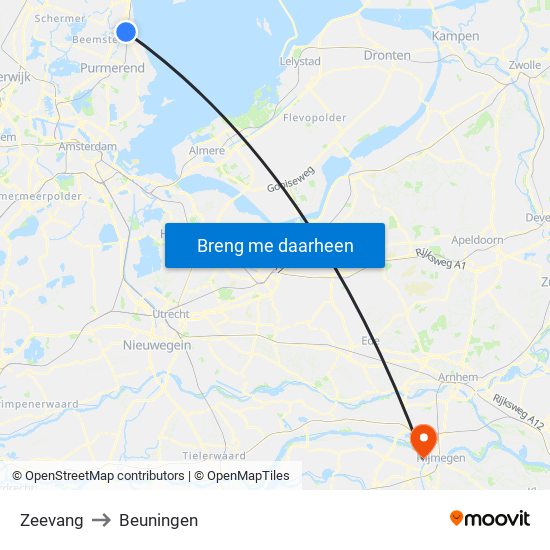 Zeevang to Beuningen map