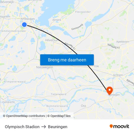 Olympisch Stadion to Beuningen map