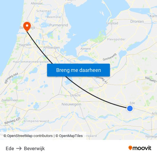 Ede to Beverwijk map