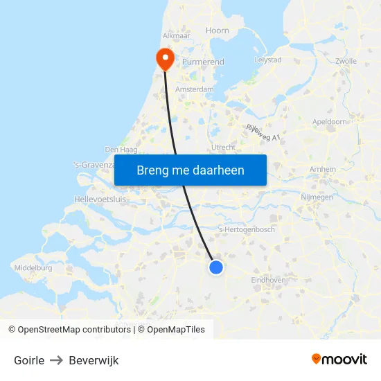 Goirle to Beverwijk map