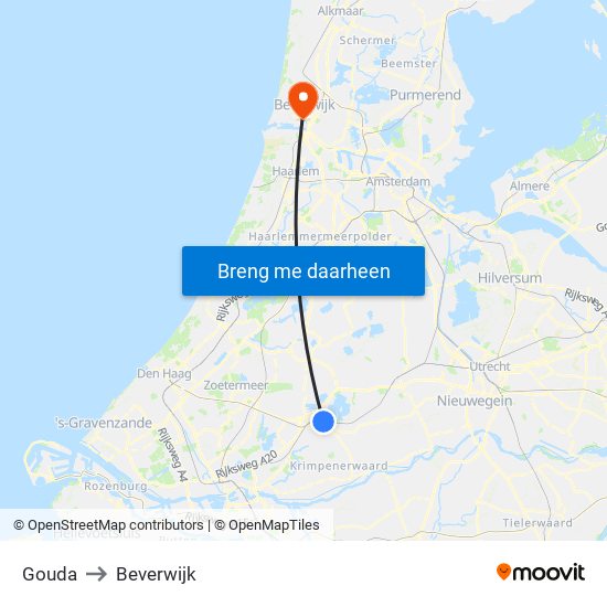 Gouda to Beverwijk map