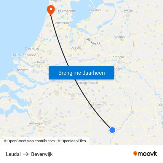 Leudal to Beverwijk map