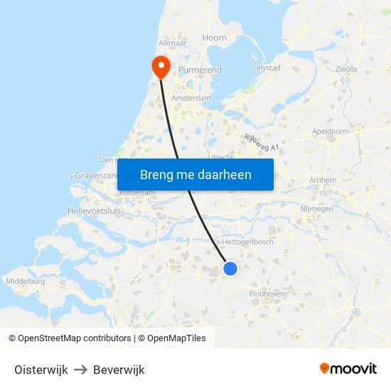 Oisterwijk to Beverwijk map