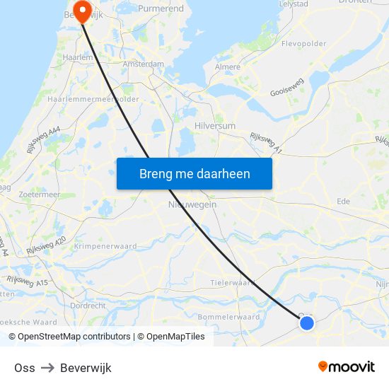 Oss to Beverwijk map