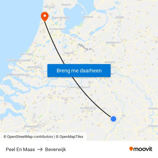 Peel En Maas to Beverwijk map