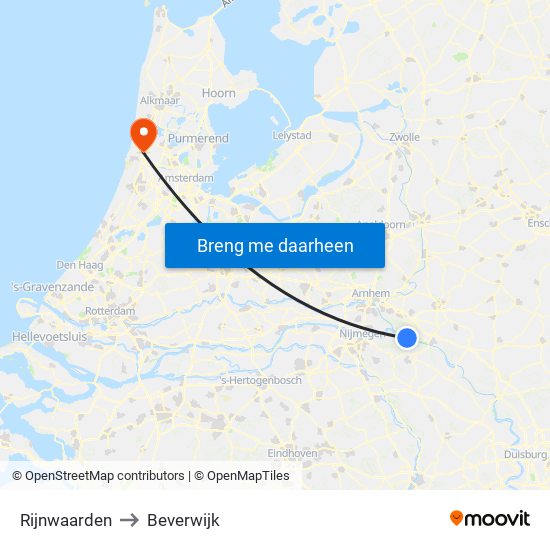 Rijnwaarden to Beverwijk map