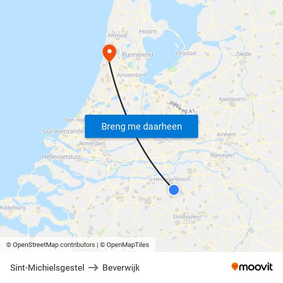 Sint-Michielsgestel to Beverwijk map