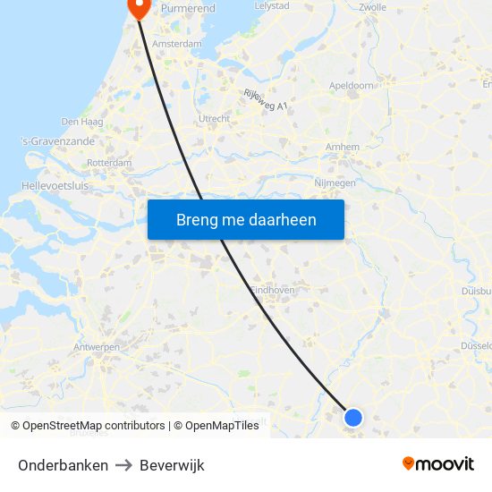 Onderbanken to Beverwijk map