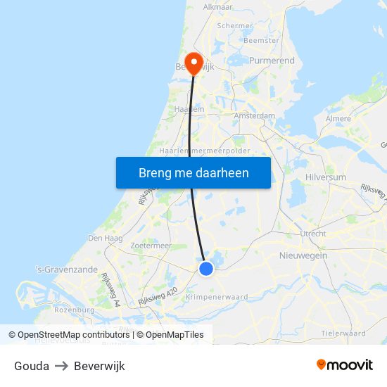 Gouda to Beverwijk map